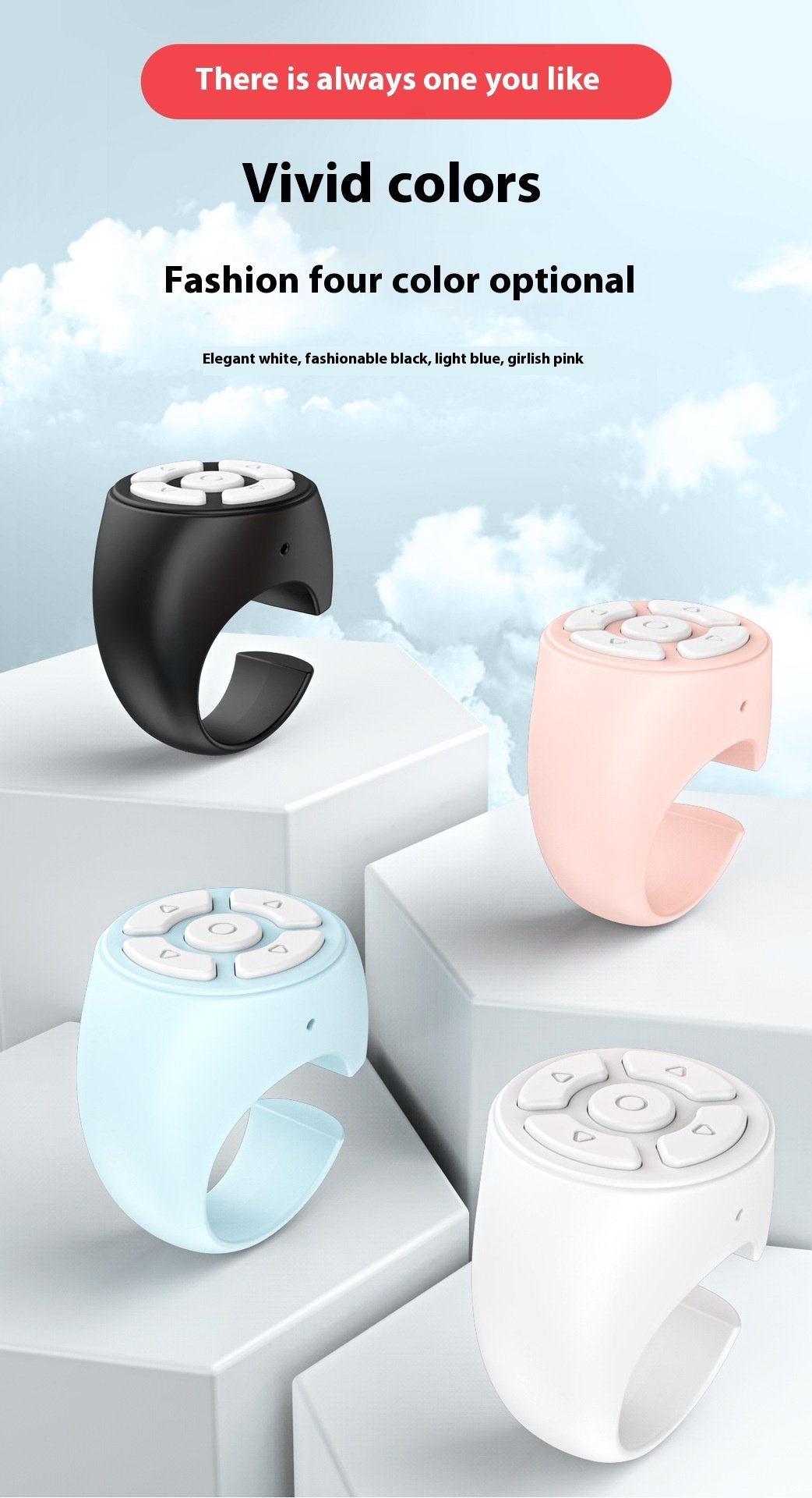 Rechargeable Wireless Ring Mobile Phone Bluetooth Remote Control — image 9