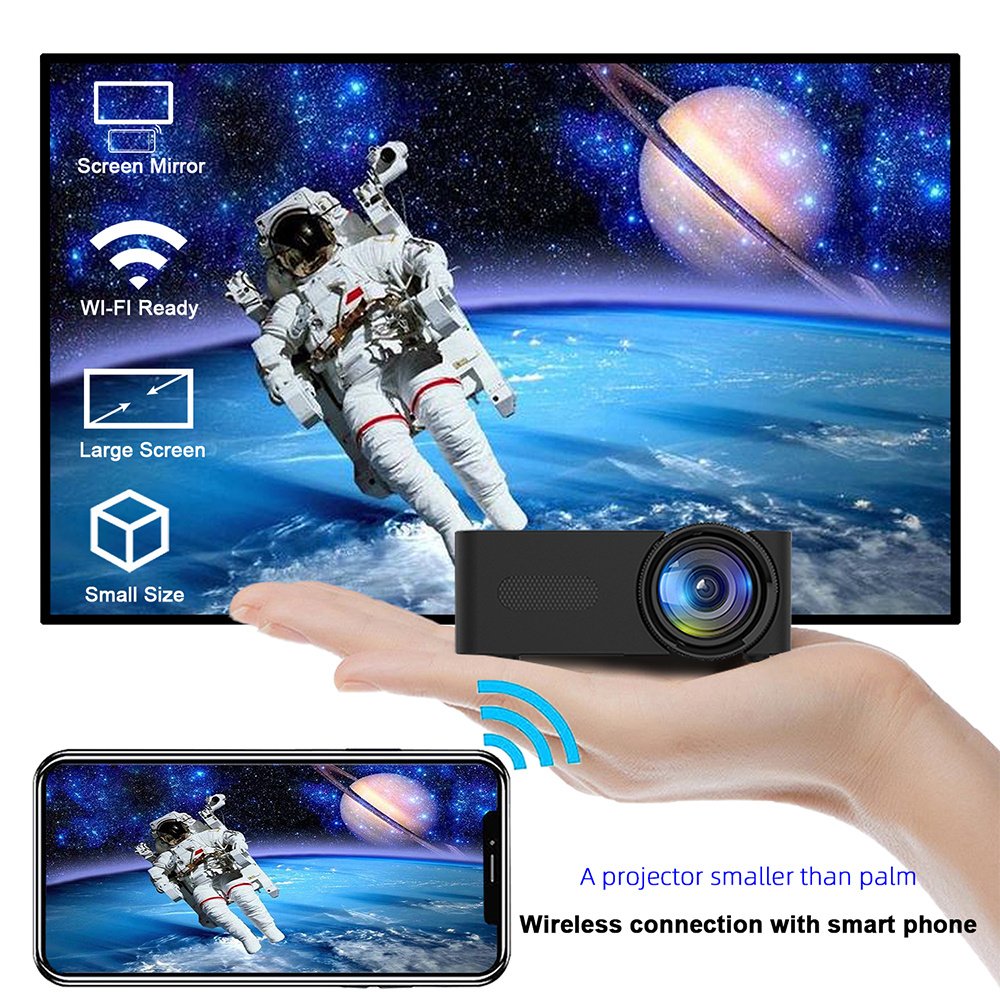 YT100 Home Mini Portable Mini Projector HD Home Wireless Mini Phone Projection — image 5