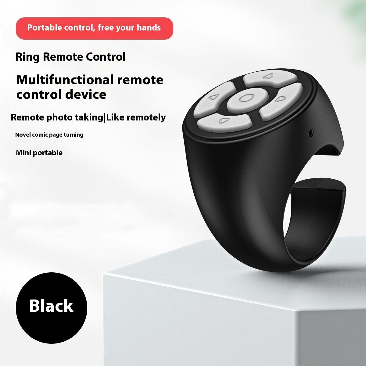Rechargeable Wireless Ring Mobile Phone Bluetooth Remote Control