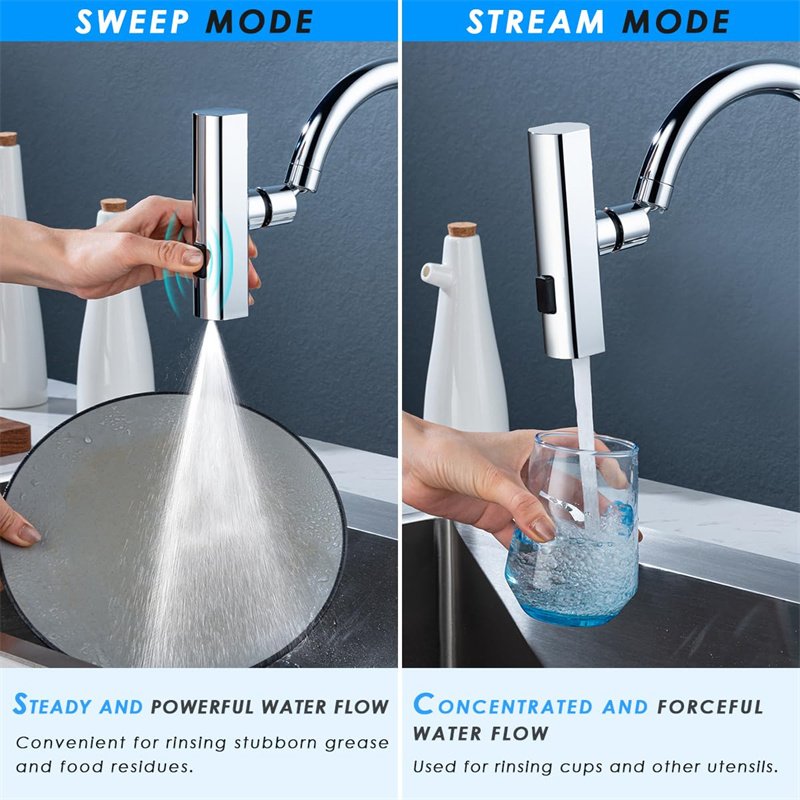 Kitchen Faucet Waterfall Outlet Splash Proof Universal Rotating Bubbler Multifunctional Water Nozzle Extension Kitchen Gadgets — image 2