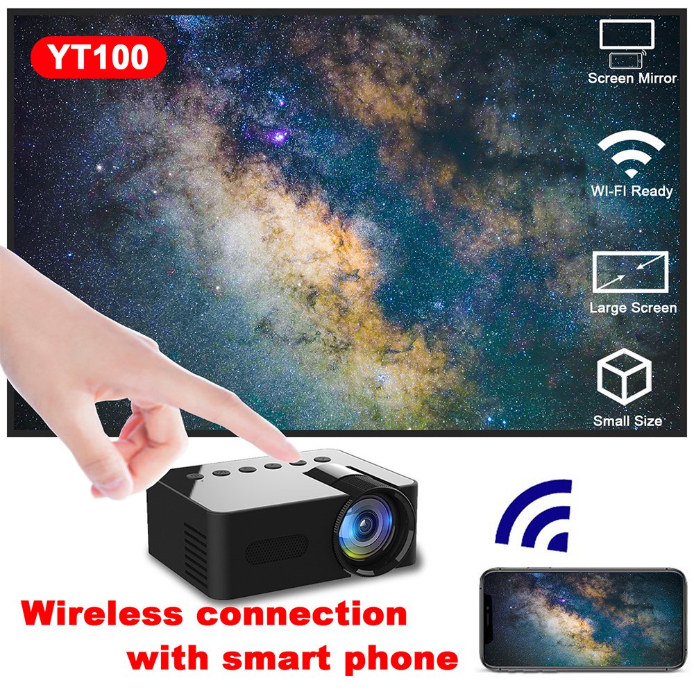 YT100 Home Mini Portable Mini Projector HD Home Wireless Mini Phone Projection — image 2