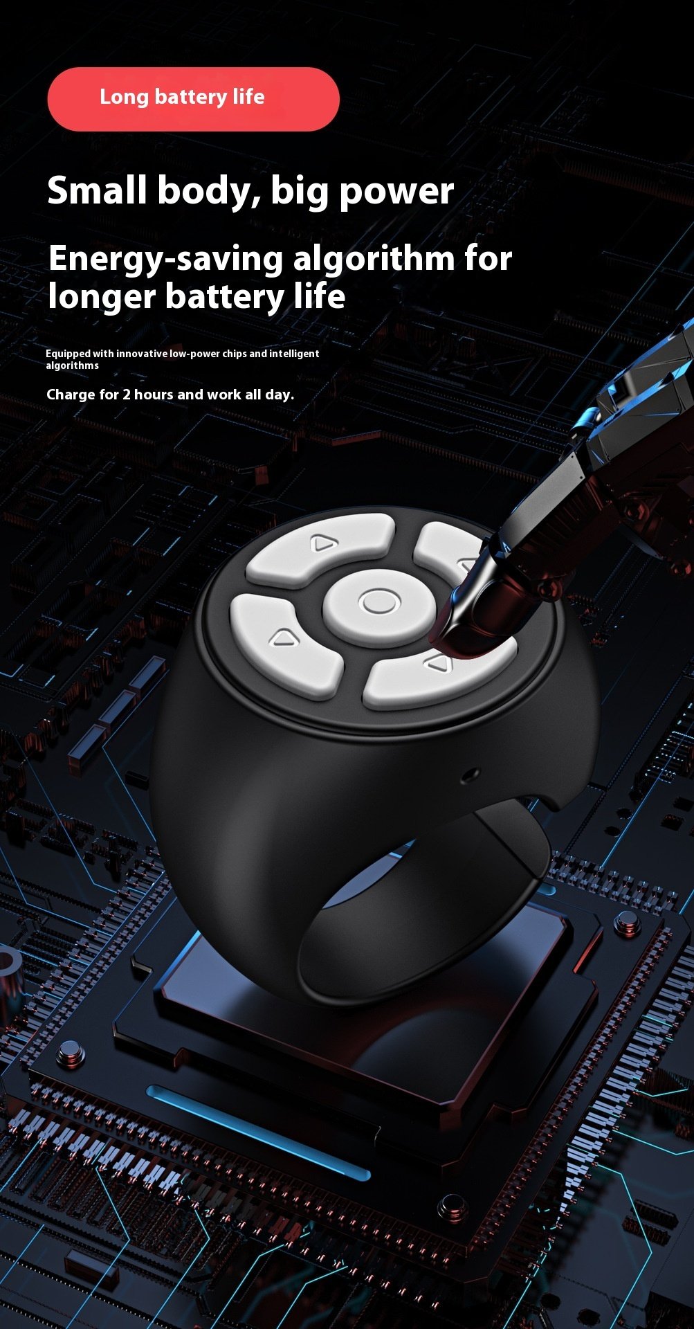 Rechargeable Wireless Ring Mobile Phone Bluetooth Remote Control — image 8