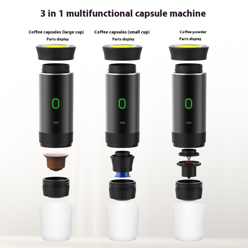 Electric Grinder Coffee Travel Handy 3 In1 Espresso Portable Coffee Espresso Maker Machine Cafe Portable Capsule Coffee Machine Kitchen Gadgets — image 5