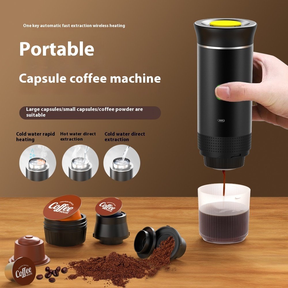 Electric Grinder Coffee Travel Handy 3 In1 Espresso Portable Coffee Espresso Maker Machine Cafe Portable Capsule Coffee Machine Kitchen Gadgets — image 3