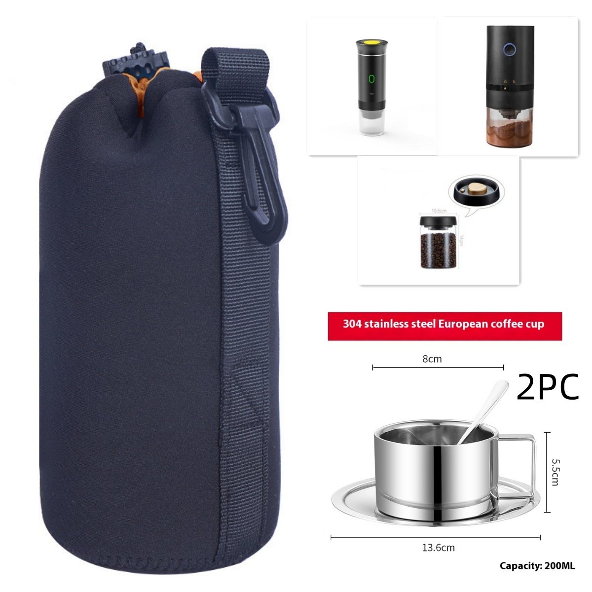 Electric Grinder Coffee Travel Handy 3 In1 Espresso Portable Coffee Espresso Maker Machine Cafe Portable Capsule Coffee Machine Kitchen Gadgets — image 8
