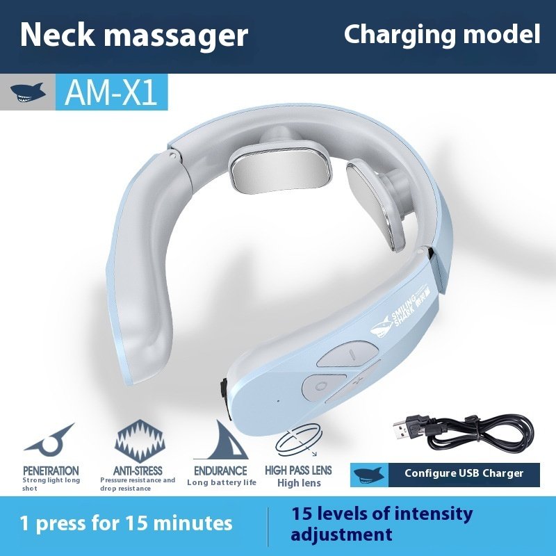 Electric Neck Massager EMS Pulse Rechargeable USB Cervical Traction Therapy Massage Stimulator Pain Relief Heating Function — image 9